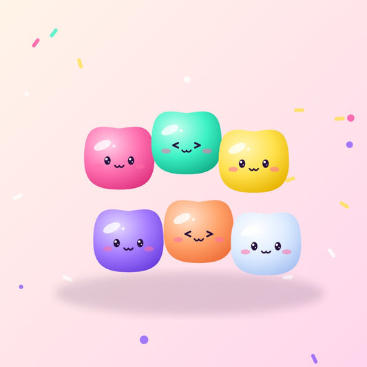 Pack de 6 mini mochis squishy POUIK